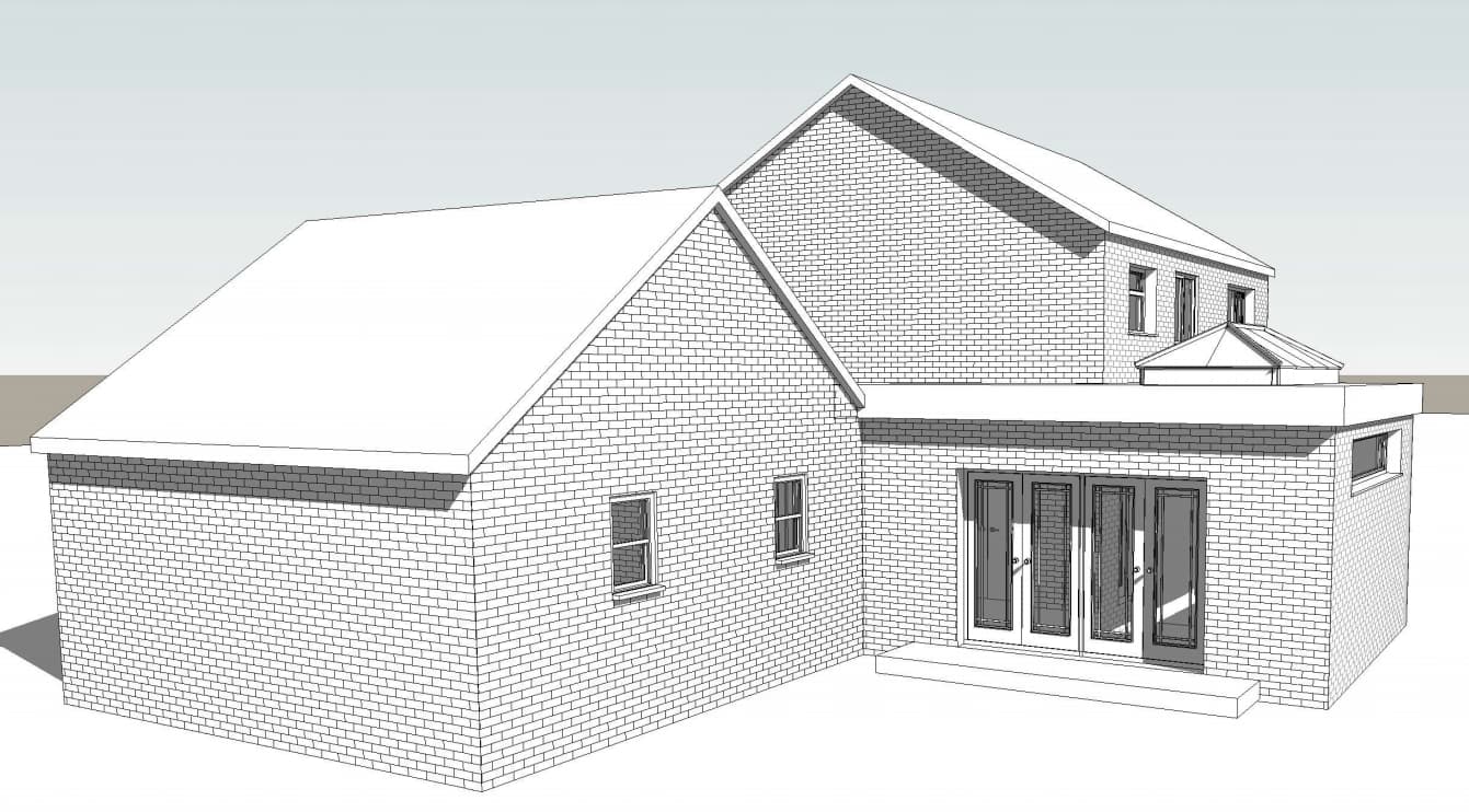 Rear extension with side infill